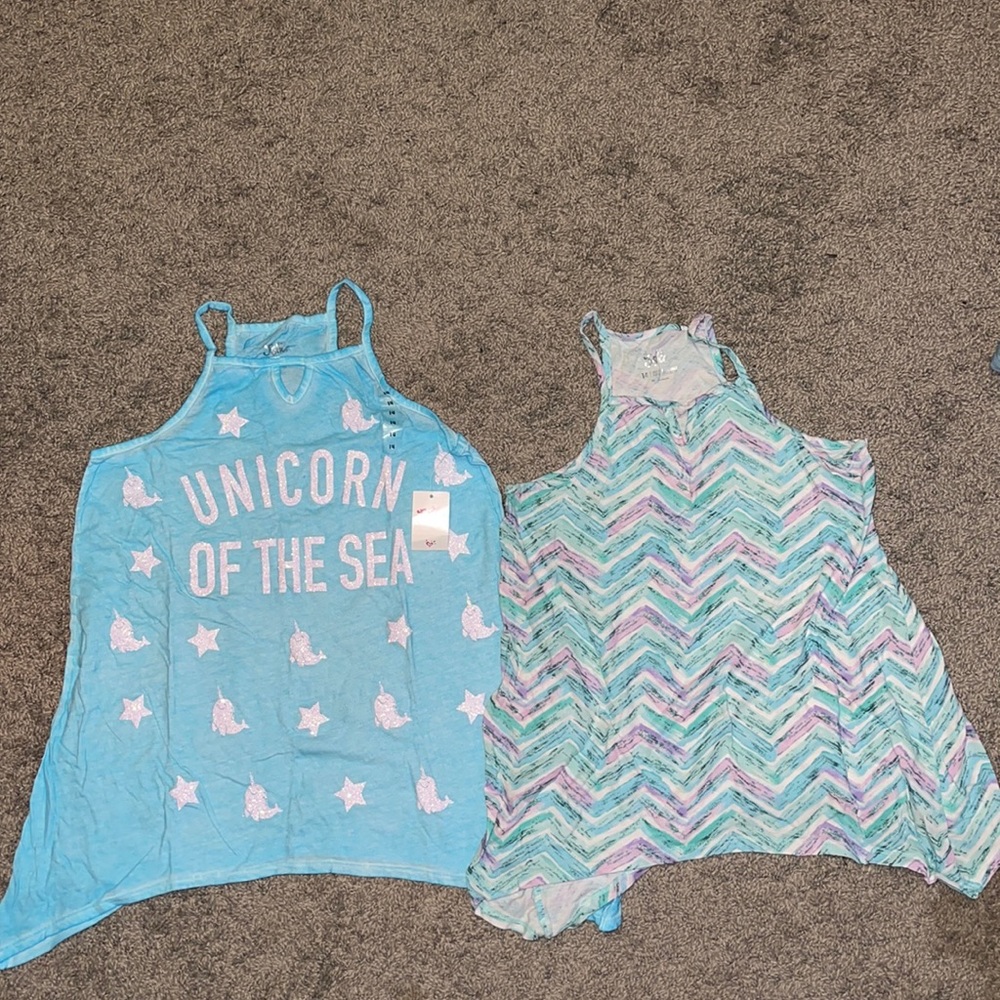 two justice girls tank tops size 14